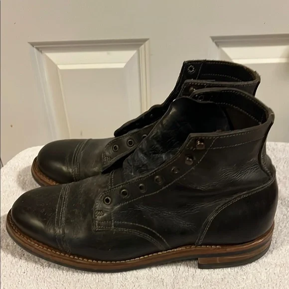 Truman Boot Co Dark Brown Rugged Leather Boots - size 12.5 width EE - Picture 5 of 8